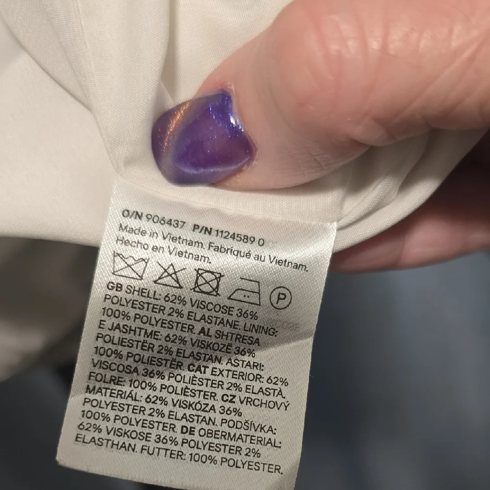 H&M Light Gray Women's Textured Blazer 3/4 Scrunched Sleeves Size Large - Picture 3 of 9